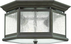 13"W Edgewater 2-Light Outdoor Ceiling Light Oil Rubbed Bronze