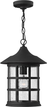 10"W Freeport 1-Light Outdoor Hanging Light Black