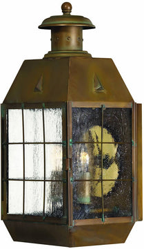 17"H Nantucket 2-Light Outdoor Wall Lantern Aged Brass