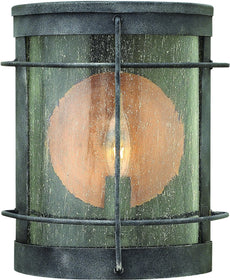 9"H Newport 1-Light Outdoor Wall Light Aged Zinc