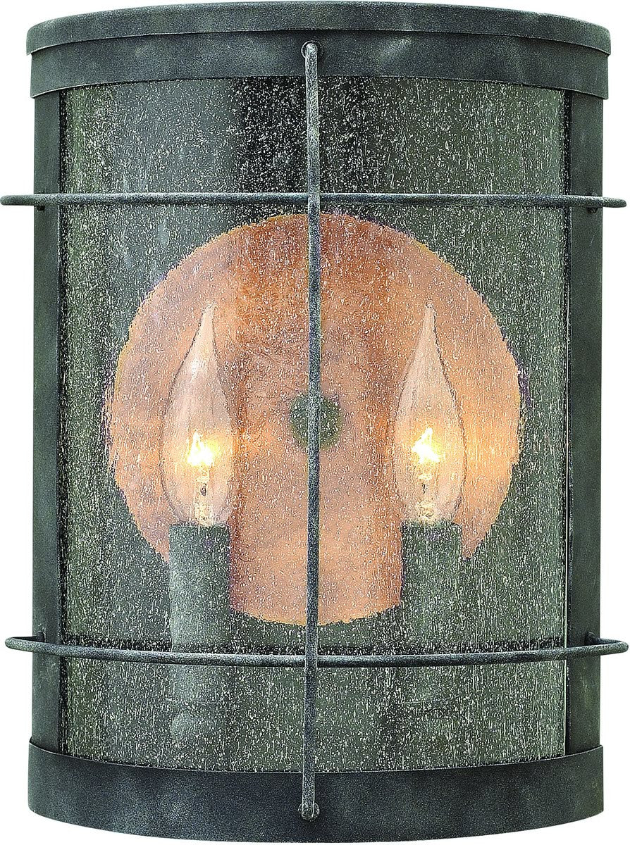 Hinkley Newport 2-Light Outdoor Wall Light Aged Zinc 4943TZ