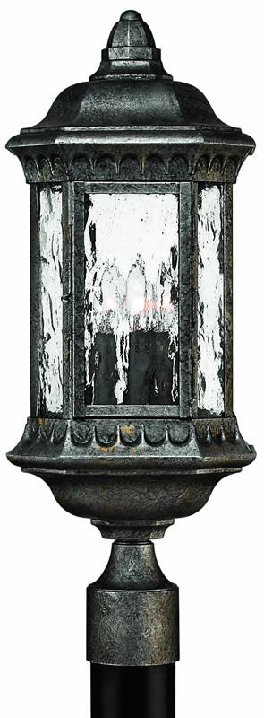 Hinkley Regal 3-Light Large Outdoor Post Lantern Black Granite 1721BG