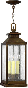 7"W Revere 3-Light Outdoor Hanging Lantern Sienna