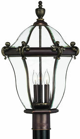 22"H San Clemente 3-Light Large Outdoor Post Lantern Copper Bronze