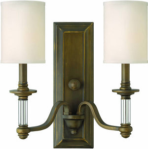 16"W Sussex 2-Light Wall Sconce English Bronze