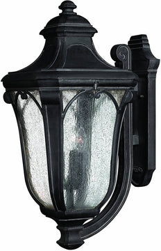 27"H Trafalgar 3-Light Extra-Large Outdoor Wall Lantern Museum Black