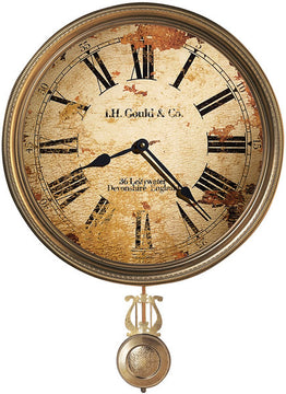 21"H J.H. Gould and Co. III Wall Clock Antique Brass