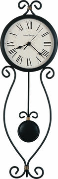25"H Ivana Tall Wall Clock in Antique Black