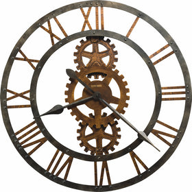 30"H Crosby Wall Clock in Antique Brass