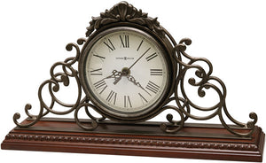9"H Adelaide Mantel Clock Wrought Iron