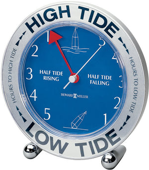6"H Tide Mate III Clock Silver Tone