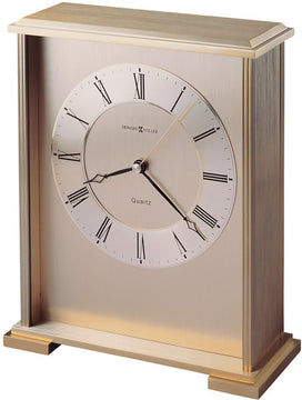 9"H Exton Table-top Clock Brushed and Polished Brass