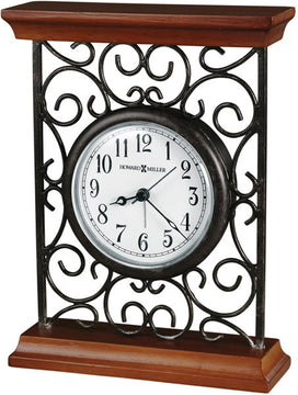 8"H Mildred Table-top Clock Warm Gray on Cherry