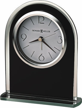 6"H Ebony Luster Alarm Clock in Black Glass