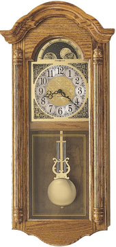 29"H Fenton Quartz Wall Clock Golden Oak