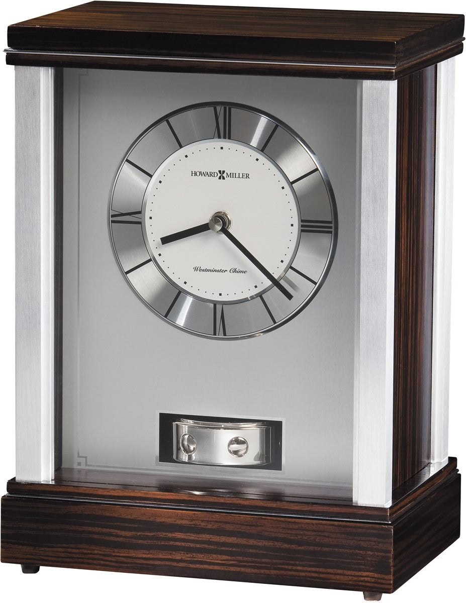 Howard Miller Gardner Clock Ebony and Silver Tone 635172