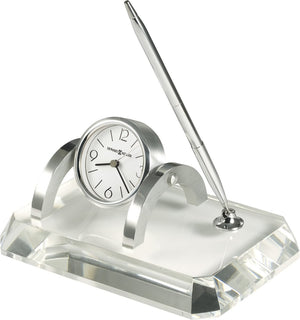 4"H Prominence Desk Set Clock Optical Crystal