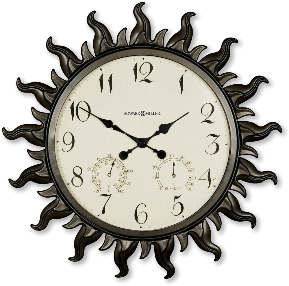 Howard Miller Sunburst II Wall Clock Metal with Powder Coated Case 625543