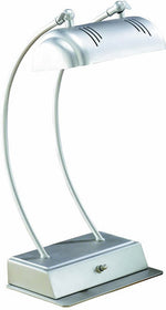 17"H Megalite Desk Lamp with Outlets/Dataports Stainless Steel