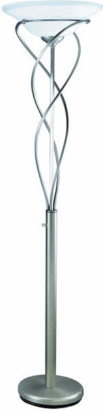 Lite Source Majesty Torchiere with Large Swirl Stainless Steel LS9640SS