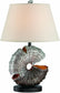Lite Source Nautilus 1-Light Table Lamp Aged Silver Sea-Shell LS22414