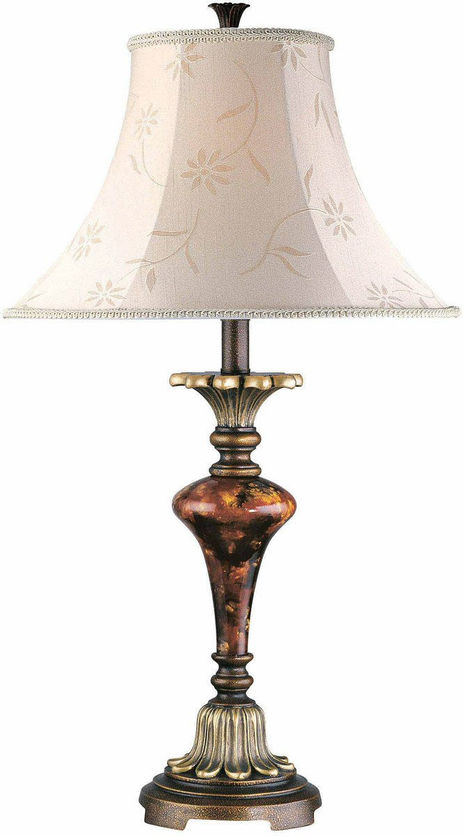 Lite Source Savoir Faire Table Lamp Antique Gold with Glass Decoration C4333