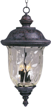 13"W Carriage House Die-Cast Aluminum 3-Light Outdoor Hanging Lantern Oriental Bronze