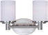 Maxim Cylinder 2-Light Bath Vanity Satin Nickel 9052SWSN