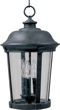 10"W Dover Cast 3-Light Outdoor Hanging Lantern Bronze