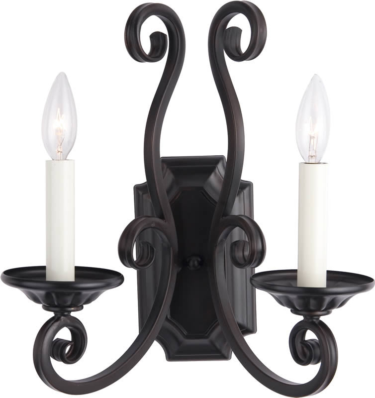Maxim Manor 2-Light Wall Sconce Oil Rubbed Bronze 12218OI