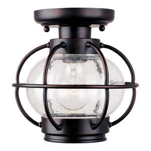 8"W Portsmouth 1-Light Outdoor Ceiling Mount Oil Rubbed Bronze