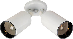 10"H Spots 2-Light Outdoor Wall Mount White