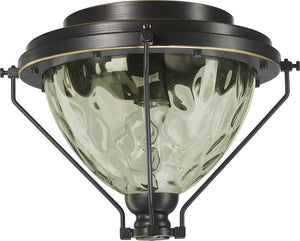 13"W Adirondacks 1-Light Patio Ceiling Fan Light Kit Old World