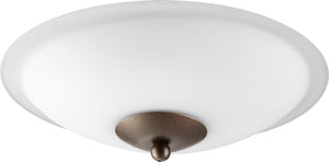 12"W 2-light Ceiling Fan Light Kit Oiled Bronze w/ Satin Opal
