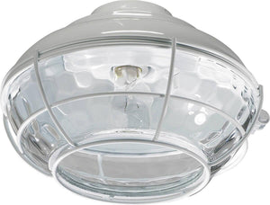 10"W Hudson 1-Light Patio Ceiling Fan Light Kit White