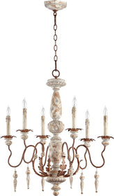 26"W La Maison 6-Light Chandelier Manchester Grey with Rust Accents