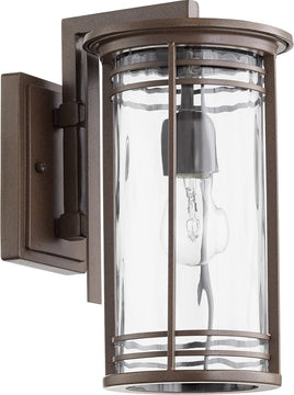 14"H Larson 1-light Outdoor Wall Lantern Oiled Bronze w/ Clear Hammered Glass