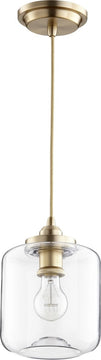 7"W 1-light Pendant Aged Brass