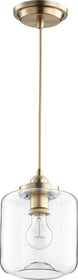 7"W 1-light Pendant Aged Brass