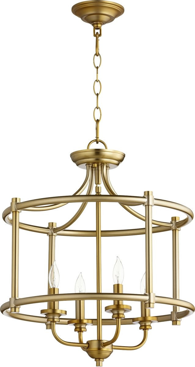 Quorum Rossington 4-light Dual Mount Light Fixture Aged Brass