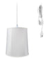 HomeConcept 1-Light Plug In Swag Pendant Ceiling Light White Shade 12x14x15