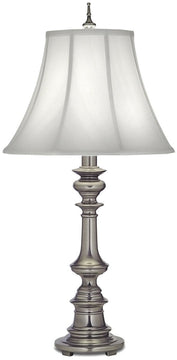 33"H 1-Light 3-Way Table Lamp Antique Nickel