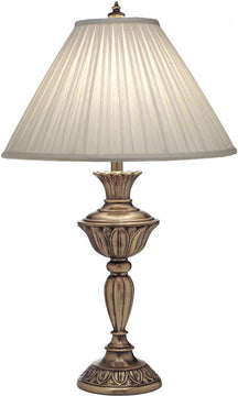 31"H 3-Way Table Lamp Aged Brass