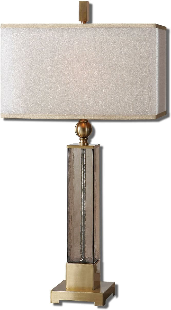 Uttermost 33 inchh Caecilia 1-Light Table Lamp Textured Light Amber 26583-1