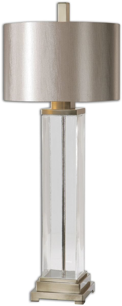 Uttermost 43 inchh Drustan 1-Light Table Lamp Brushed Nickel 26160-1