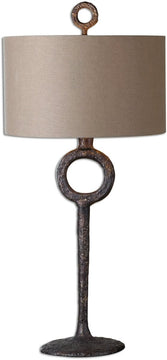 35"H Ferro 1-Light Table Lamp Aged Rust Bronze