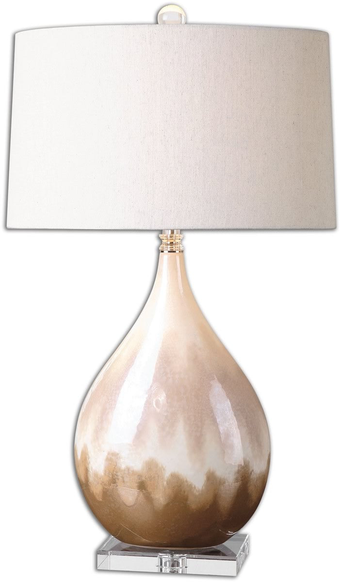 Uttermost 30 inchh Flavian 1-Light Table Lamp Metallic Rust Beige / Ivory 26171-1