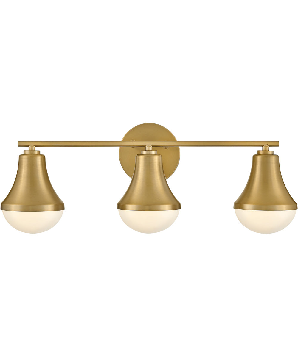 Haddie 3-Light Medium Three Light Vanity in Lacquered Brass