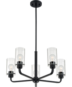 24"W Sommerset 5-Light Chandelier Matte Black
