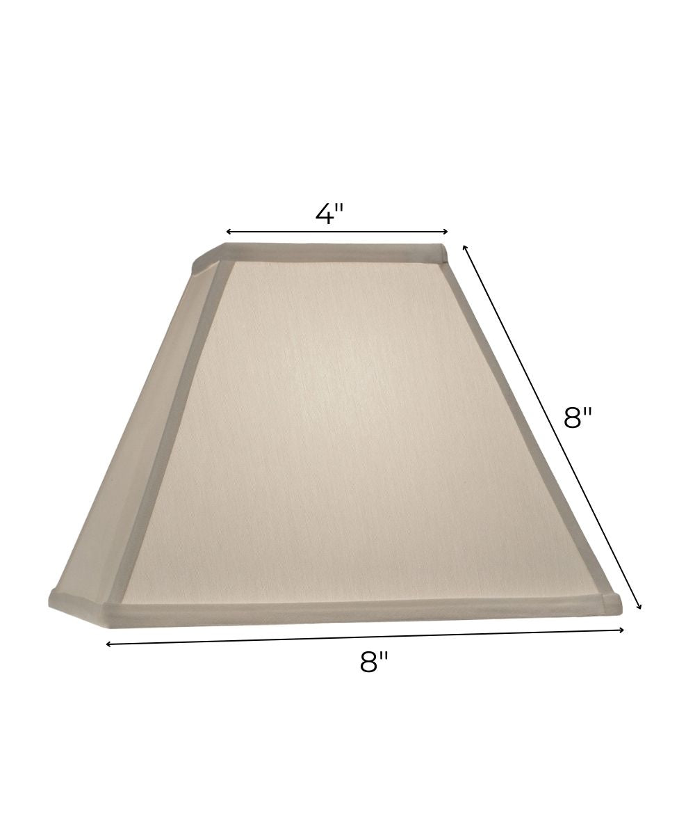4x8x8 Ivory Shadow Tapered Square Hardback Lampshade